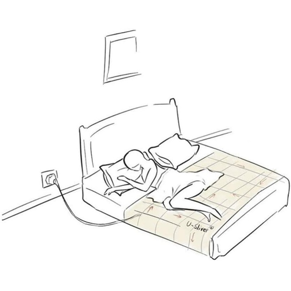 Grounding Sheet w/ Grounding Cord Organic Cotton & Silver fiber 27 x 52 twin - Picture 2 of 6